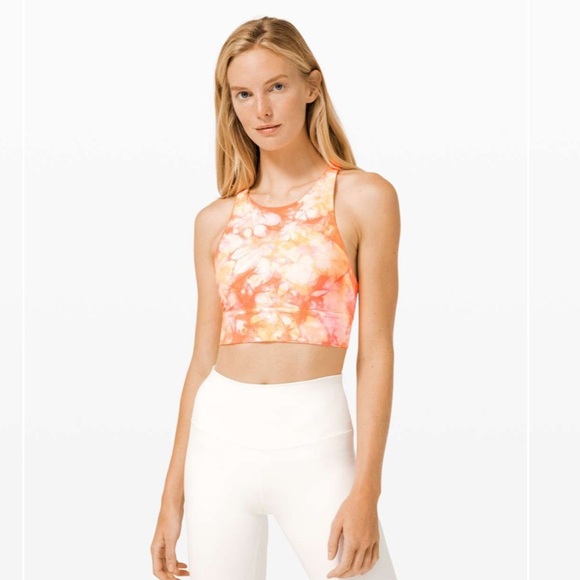 Lululemon Energy Bra High Neck Long Line Shibori Size 10 - Picture 2 of 13